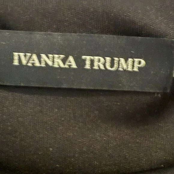 Ivanka Trump Dress Drop Waist Flare Black Grey/white Houndstooth Long Sleeve - Picture 9 of 9